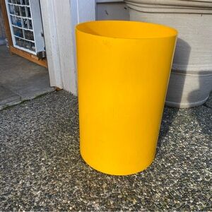 Vintage 70s MCM KARTELL Milano Colombini Space Age Trash Can Yellow Planter